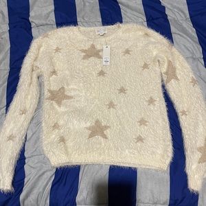 Gold glitter star sweater - never worn